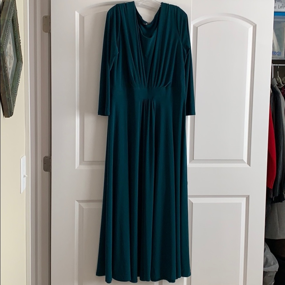 Long stretchy green forest dress